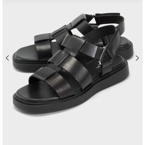 Vagabond Shoemakers Connie Black Leather Platform Sandals Size 37